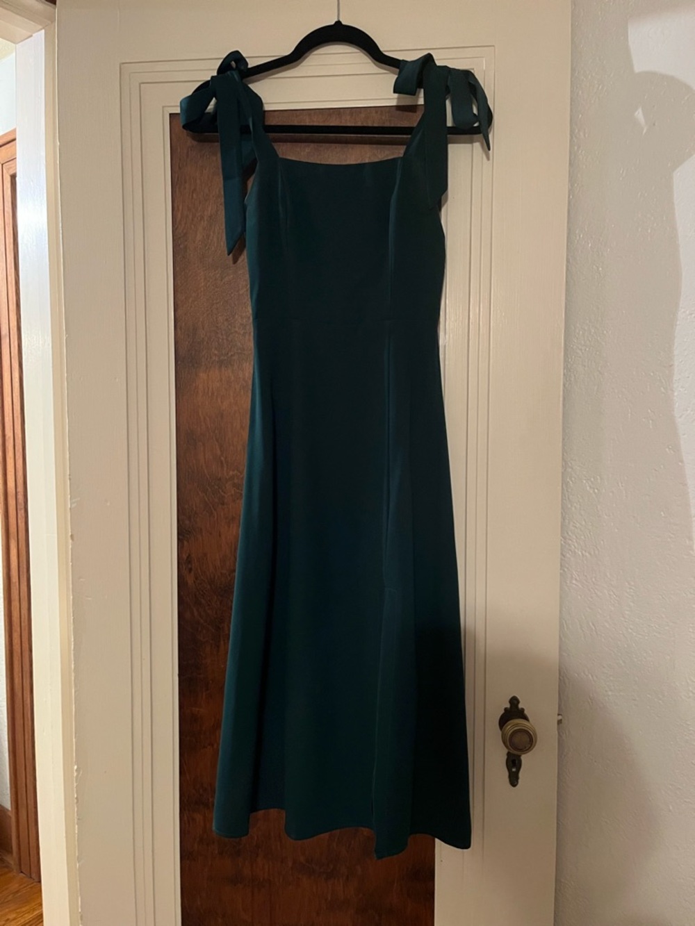 Petal & Pup Dark Teal Tie-Shoulder Midi Dress